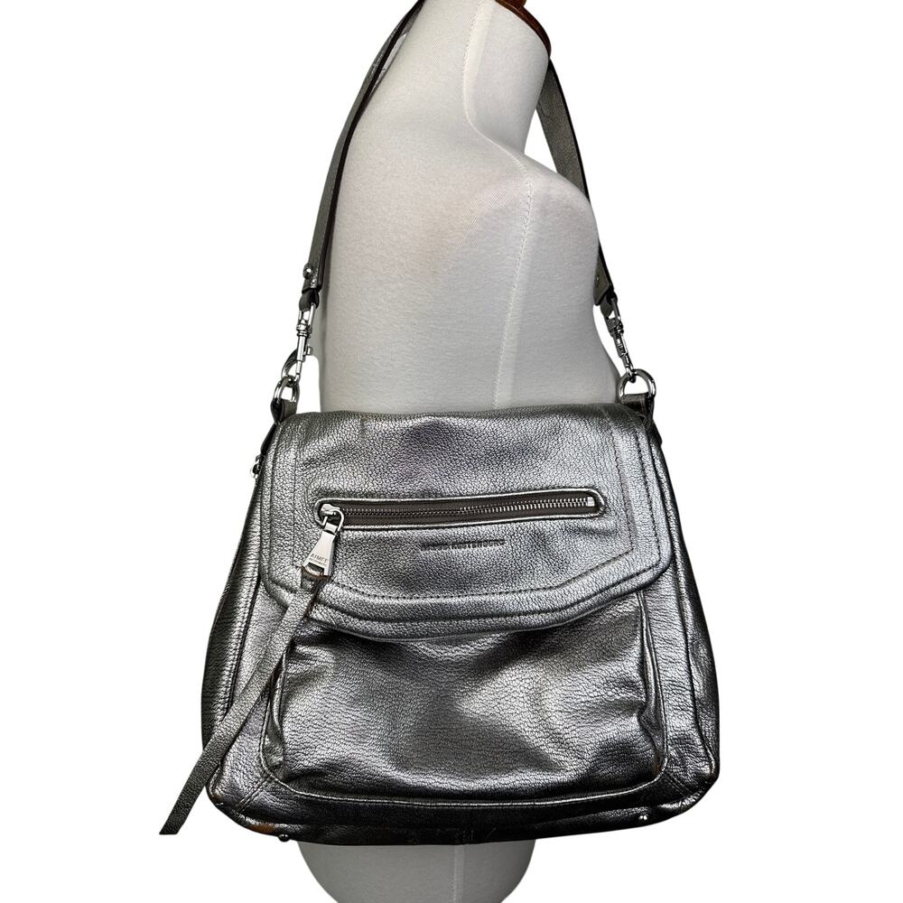 Aimee Kestenberg Fifth Avenue Pewter Pebbled Leather Convertible Shoulder Bag - Picture 2 of 12